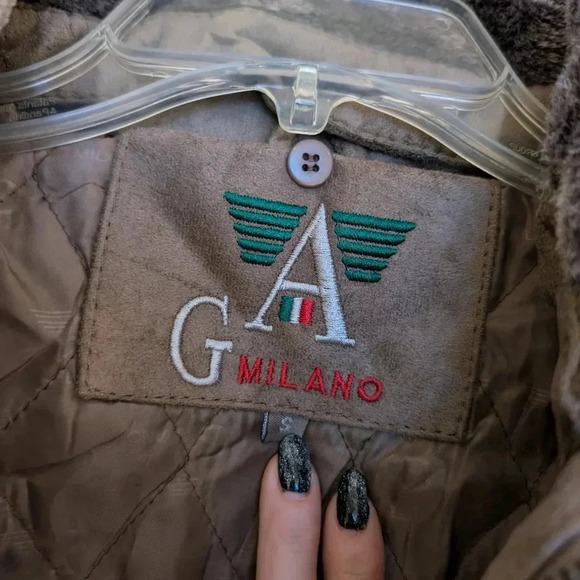 GA Milano Men's Brown Jacket with Faux Fur Collar New Wirh Tags Size Small - Picture 8 of 10